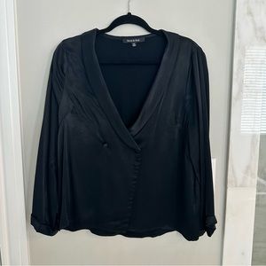 Strut & Bolt Long-Sleeve Blazerlike Satin Blouse - Medium